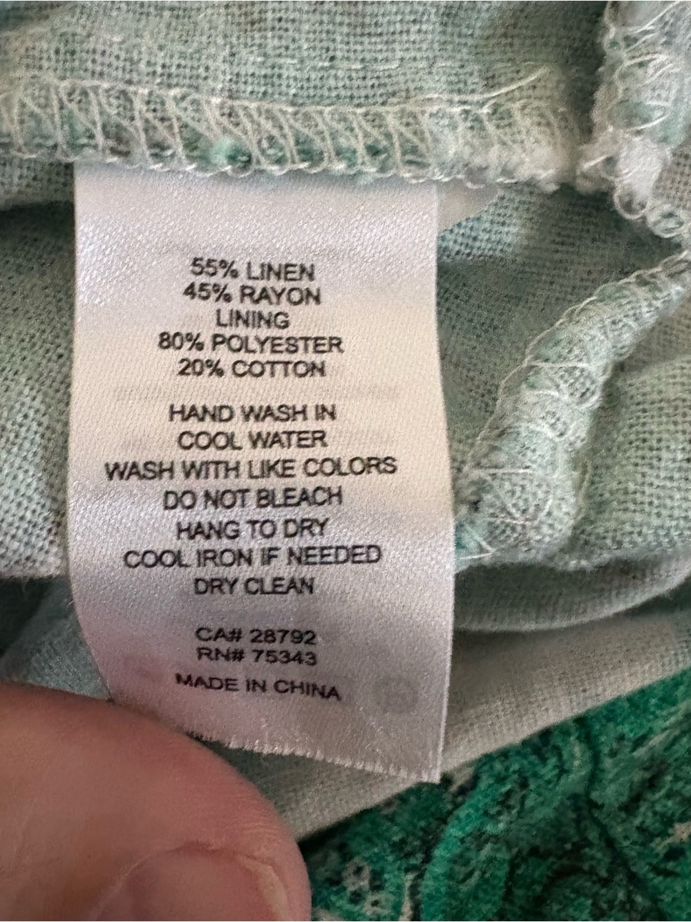 House of Harlow 1960 Green Printed Tiered Dress Linen Sleeveless Women’s Large - Picture 16 of 16